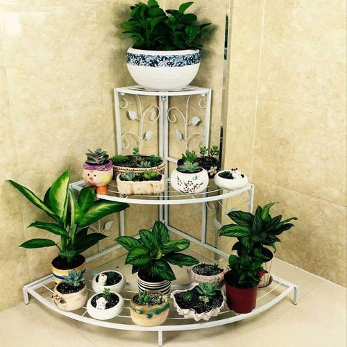 3-Tier Wrought Iron Plant Holder, Plant stand-Decorlay