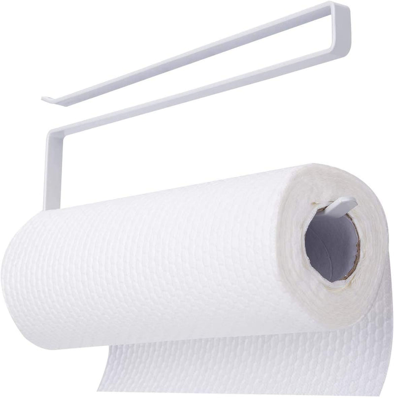 Paper Tissue Towel Kitchen Roll Organizer Holder Hanger (White) 10x5 inches