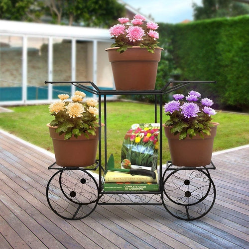 6-Tier Wrought Iron Plant Stand, Outdoor Flower Rack Flower Pot Display Rack.-Decorlay