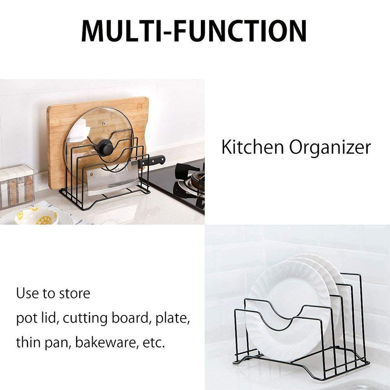 Multi-functional Plate Rack, Lid Holder Utensil Rack for Kitchen