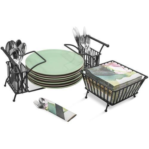 Iron Plate Spoon Stand Multipurpose Tabletop Dish Organizer-Decorlay