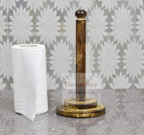 Wooden Antique Tissue Paper Holder, Napkin Roll Holder-Decorlay