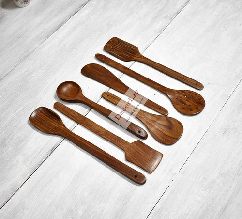 Wooden Natural Cooking Spoon, Ladles & Turning Spatulas-Decorlay