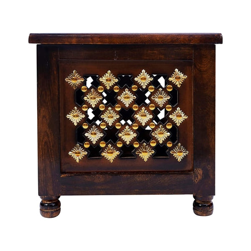 Wooden handmade antique square table-Decorlay